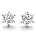 0.20Ct Lab Created Cluster Diamond Studs Earrings in Yellow Gold - 9k White Gold