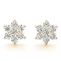 0.20Ct Lab Created Cluster Diamond Studs Earrings in Yellow Gold - 9k Yellow Gold