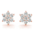 0.20Ct Lab Created Cluster Diamond Studs Earrings in Yellow Gold - 9k Rose Gold