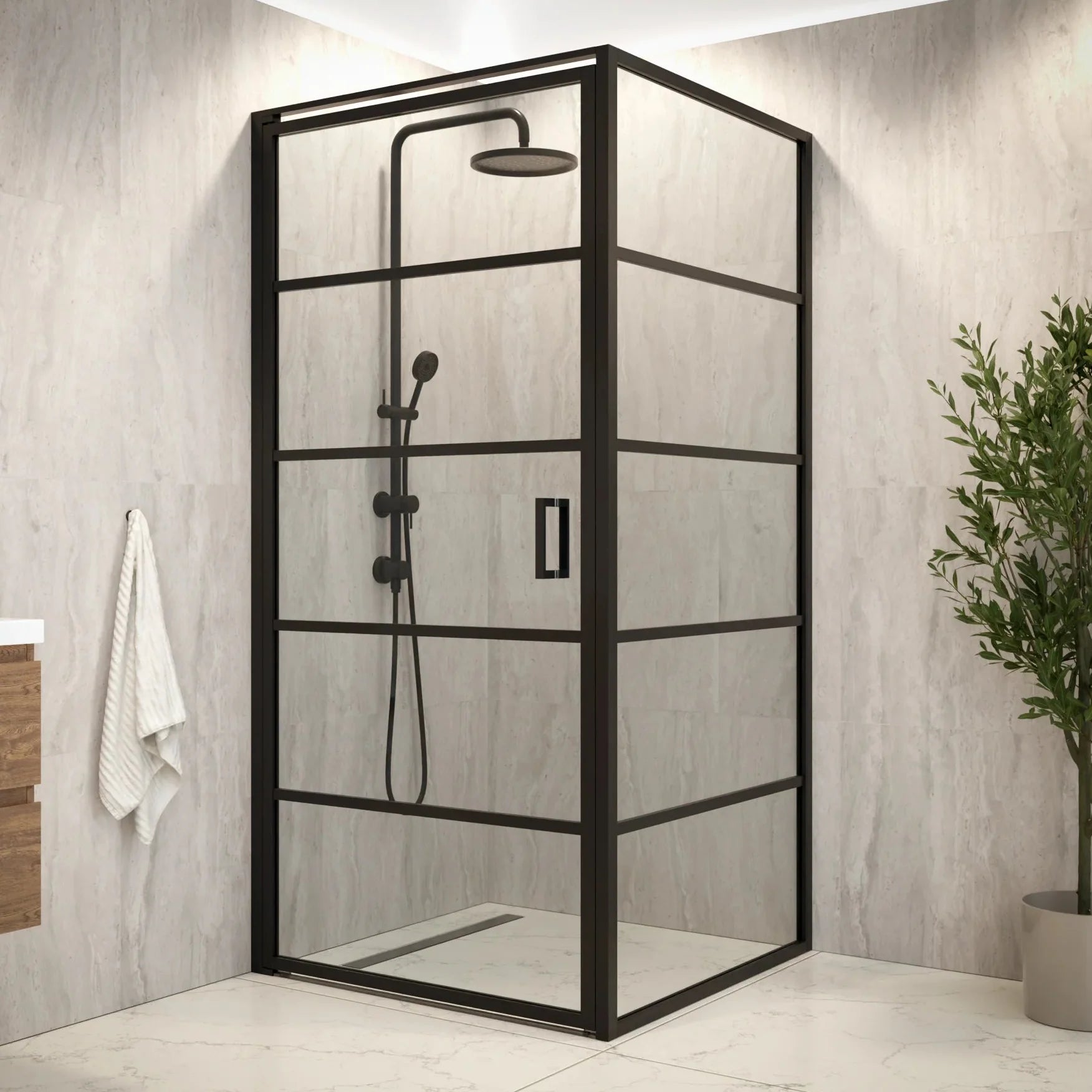 Douchecabine Oris - 90 x 200 - Zwart - PRE-ORDER