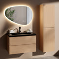 Badkamermeubelset Monaco - 80cm - Licht Eiken - Wastafel Zwart