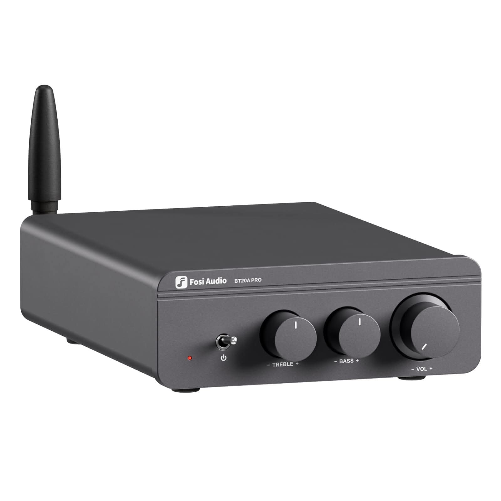 Fosi Audio BT20A Pro Bluetooth Stereo Power Amp - Gray / 48V 5A GaN
