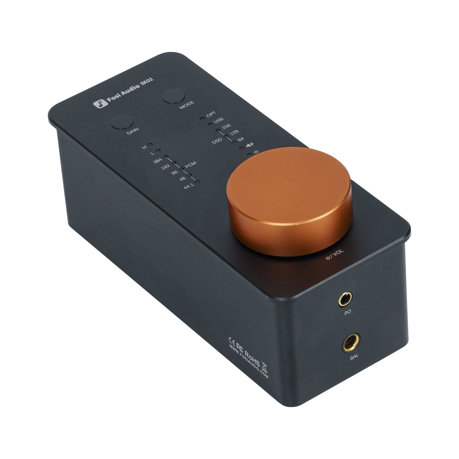 Fosi Audio SK02 Desktop DAC Headphone Amplifier - Orange