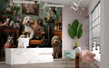 Whimsical Dog Grooming Wall Mural – Cute Dogs Salon Scene, Pet Lover Wallpaper Art Vn678 - 8x10 inches / Non-Woven