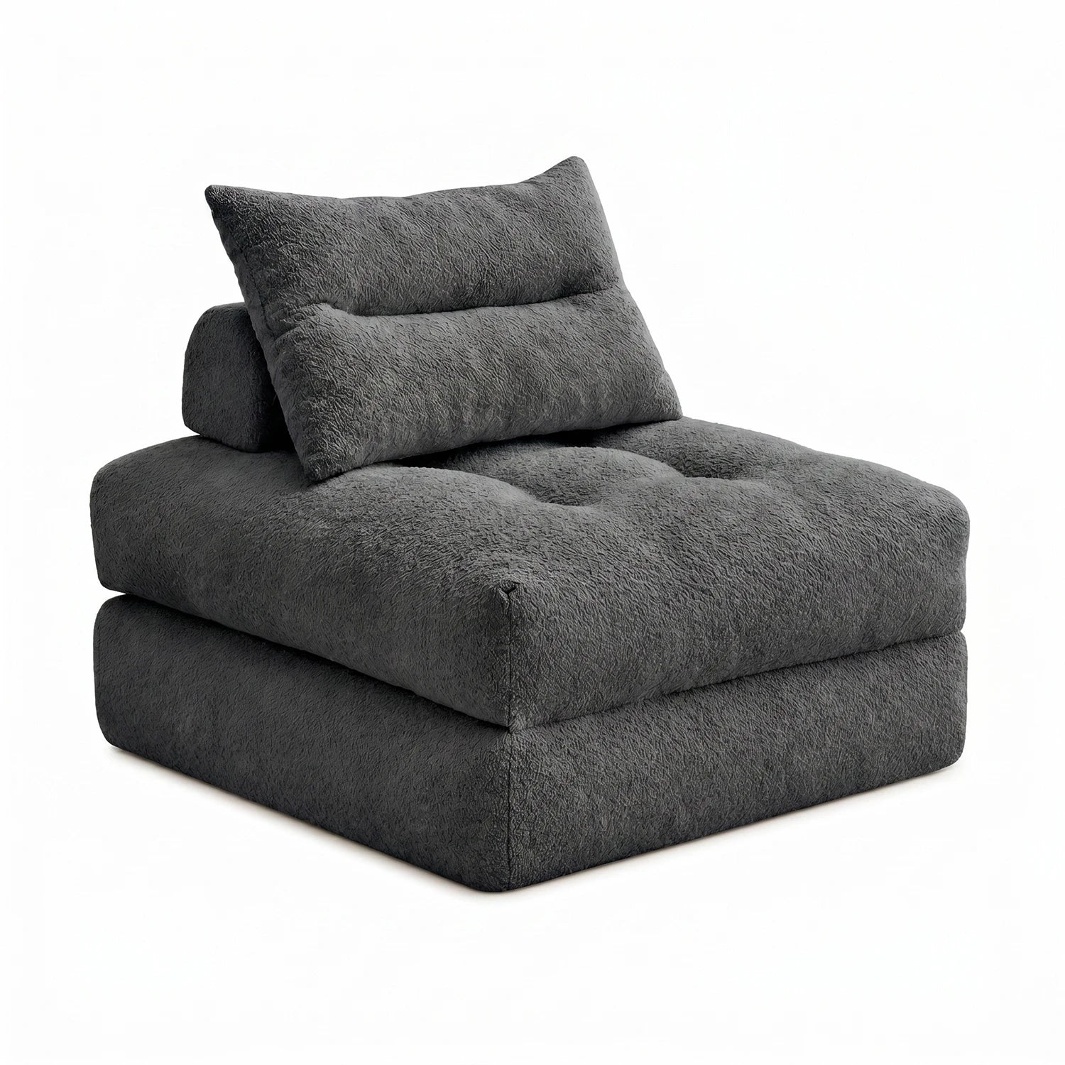 Oversized Sofa Bed - Dark Grey / Teddy Velvet