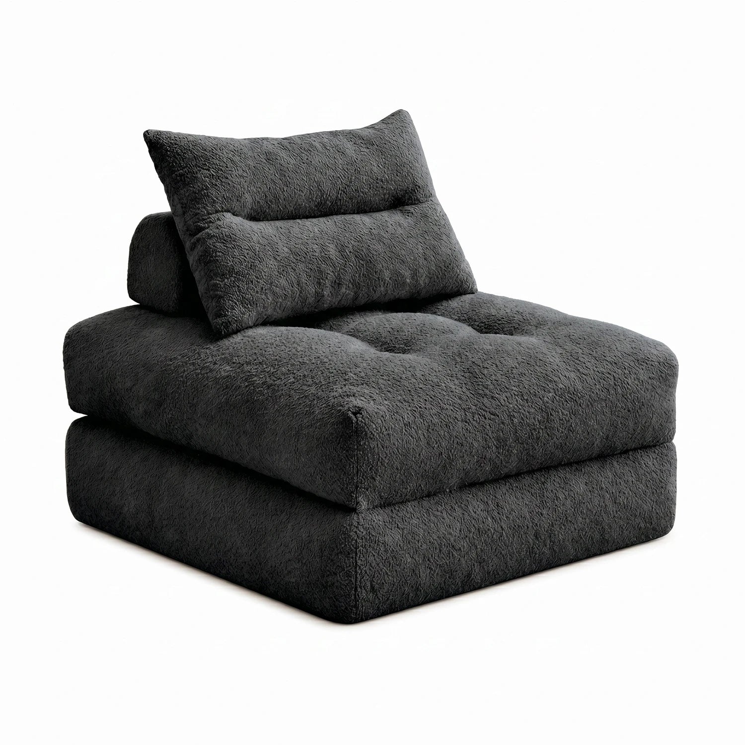 Oversized Sofa Bed - Black / Teddy Velvet