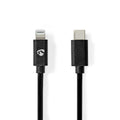 Nedis Lightning Cable | USB 2.0 | Apple Lightning 8-Pin | USB-C Male | 480 Mbps | Nickel Plated | 2.00 m | Round | PVC | Black | Envelope