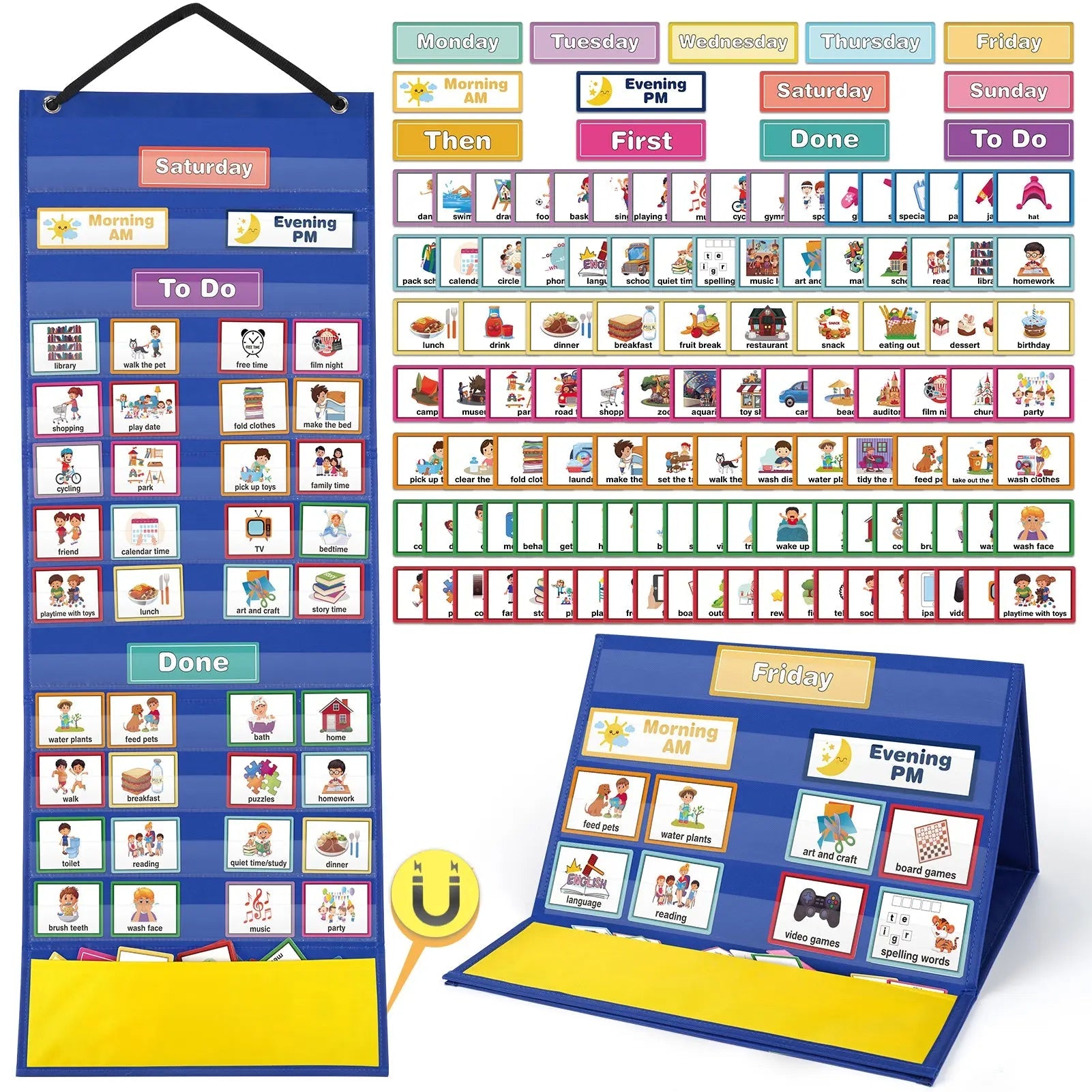 132 Visual PECS Cards Weekly Behaviour Board for Autism & ADHD