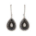 Shop 3.50 Ct Round Cut Black and White Diamond Drop Earrings - 950 Platinum