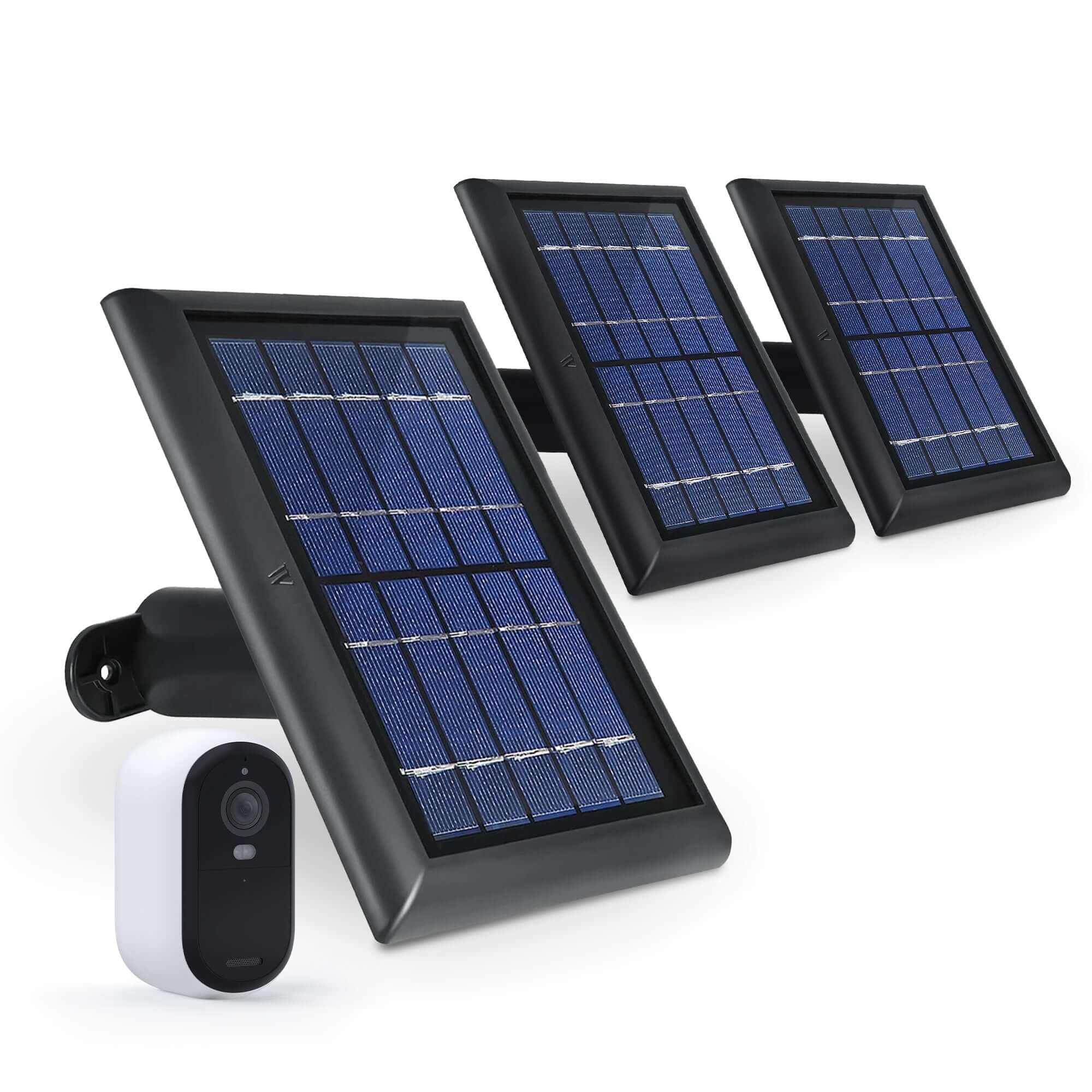 Wasserstein Solar Panel for Arlo Essential 2K Outdoor Security Camera (2nd Gen) / XL (2nd Gen) & Essential Spotlight - Black / 3-Pack