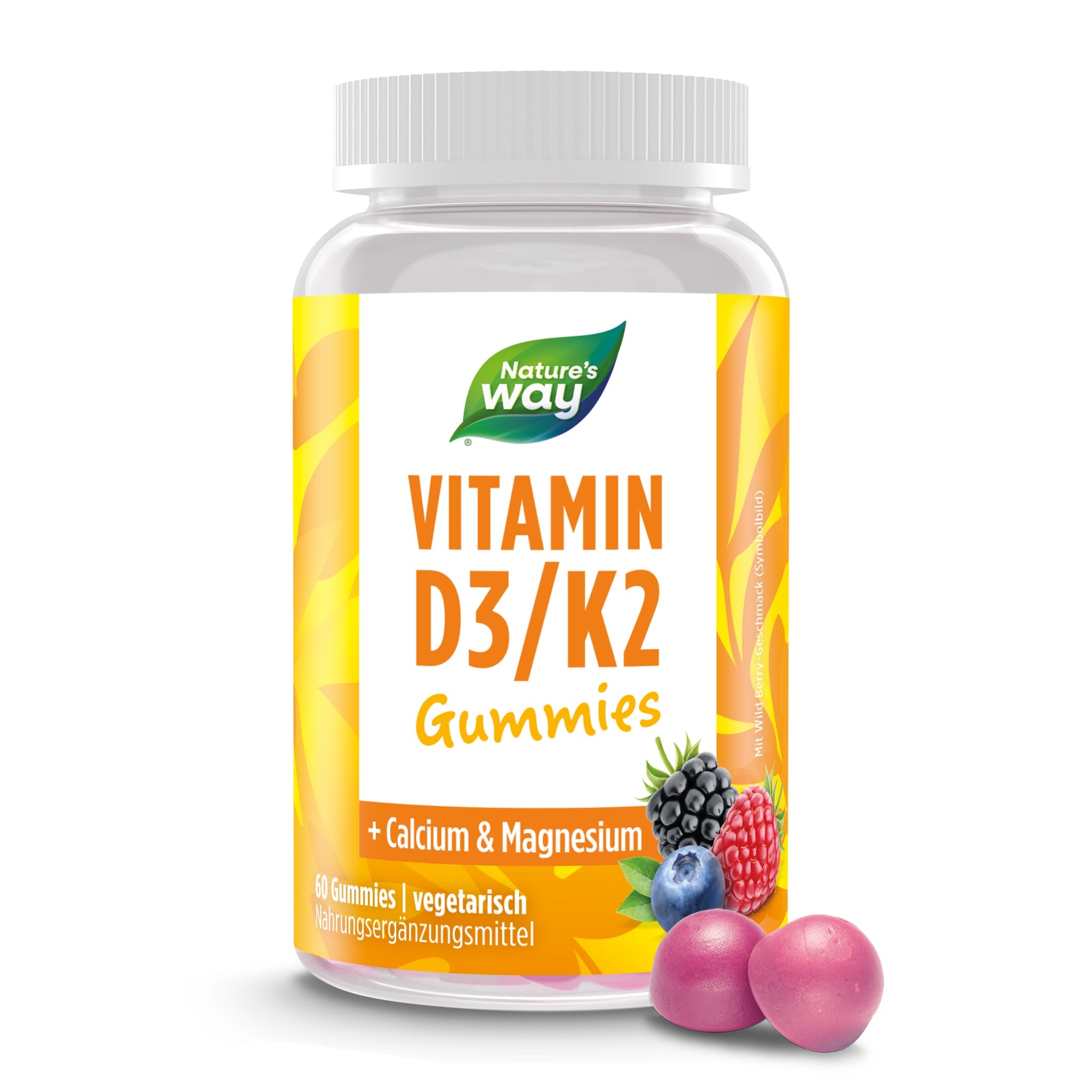 Vitamin D3/K2 Gummies – 25 µg D3 & 25 µg K2, Wild-Berry-Geschmack