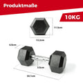 RitFit PVC Hex-Hanteln Set, Ergonomisch - 10KG