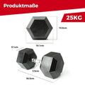 RitFit PVC Hex-Hanteln Set, Ergonomisch - 25KG