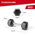 RitFit PVC Hex-Hanteln Set, Ergonomisch - 5KG
