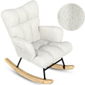Schommelstoel Teddy Wit - Voedingsstoel Stoel Babykamer - Fauteuil met Armleuning Design