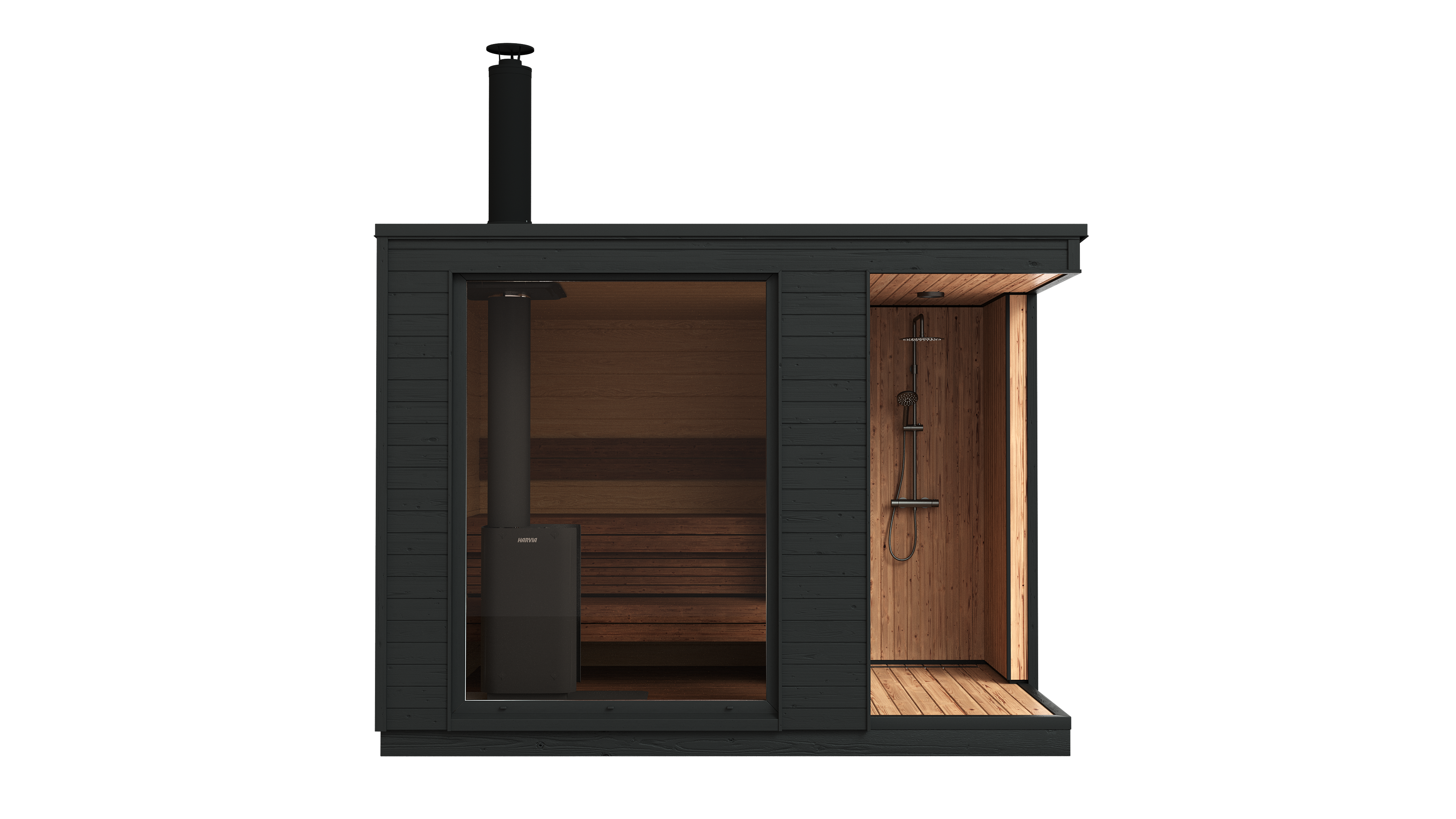 KUUT Wood Fired Outdoor Sauna L with Shower