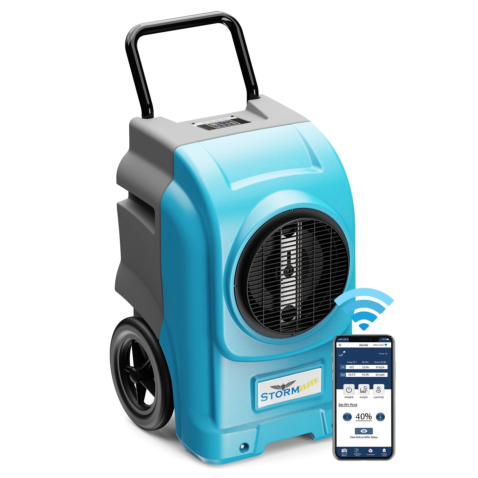AlorAir®  Wholesale Package of Storm Elite Smart WiFi 125 Pint Commercial Dehumidifier - Blue