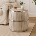 Beer Barrel Storage Table Whitewash