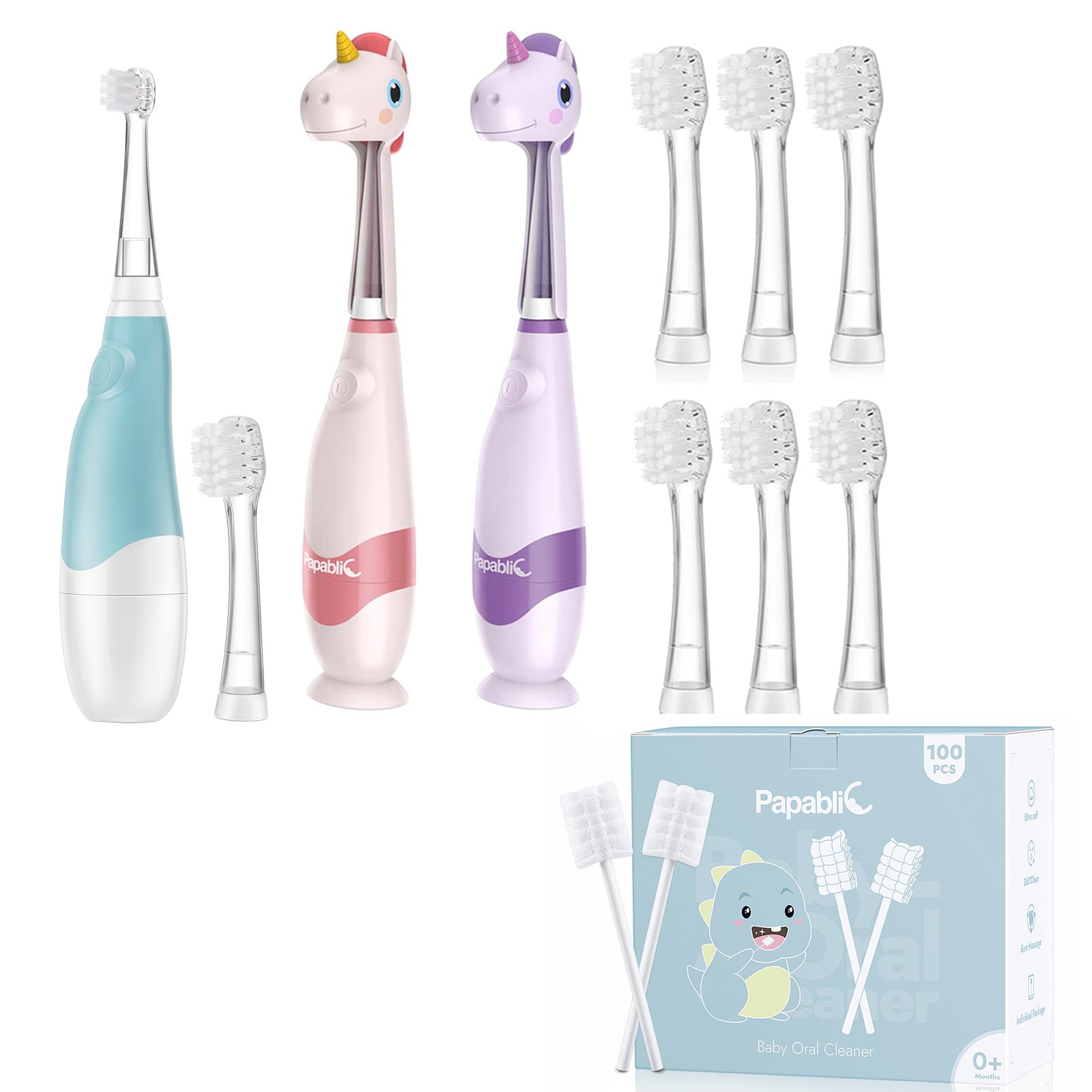 Arya Toddler Sonic Electric Toothbrush for Ages 1-3 Years - Arya (4 heads) / cover 01-36 months