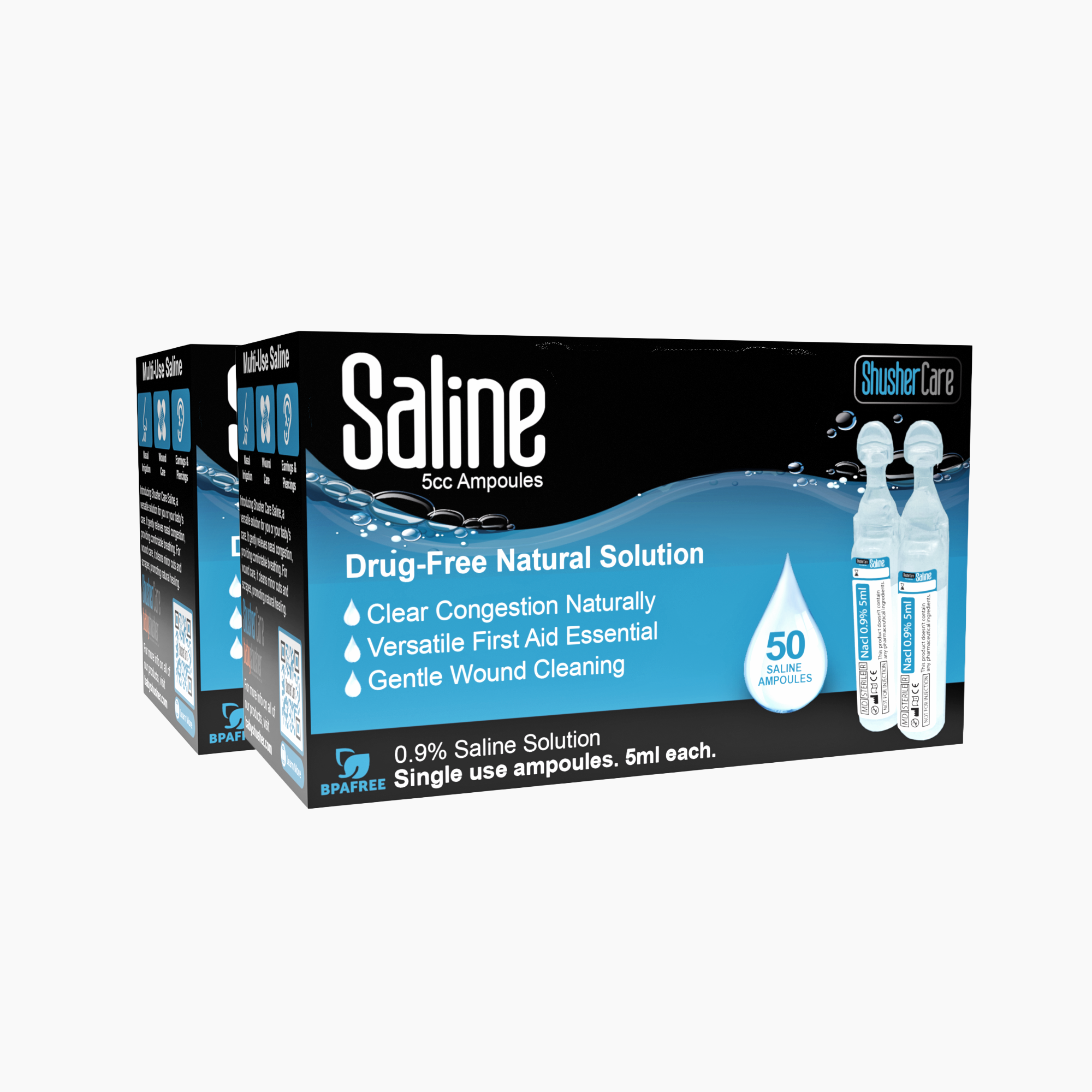 Shusher Care Saline Ampoules - 100 Count