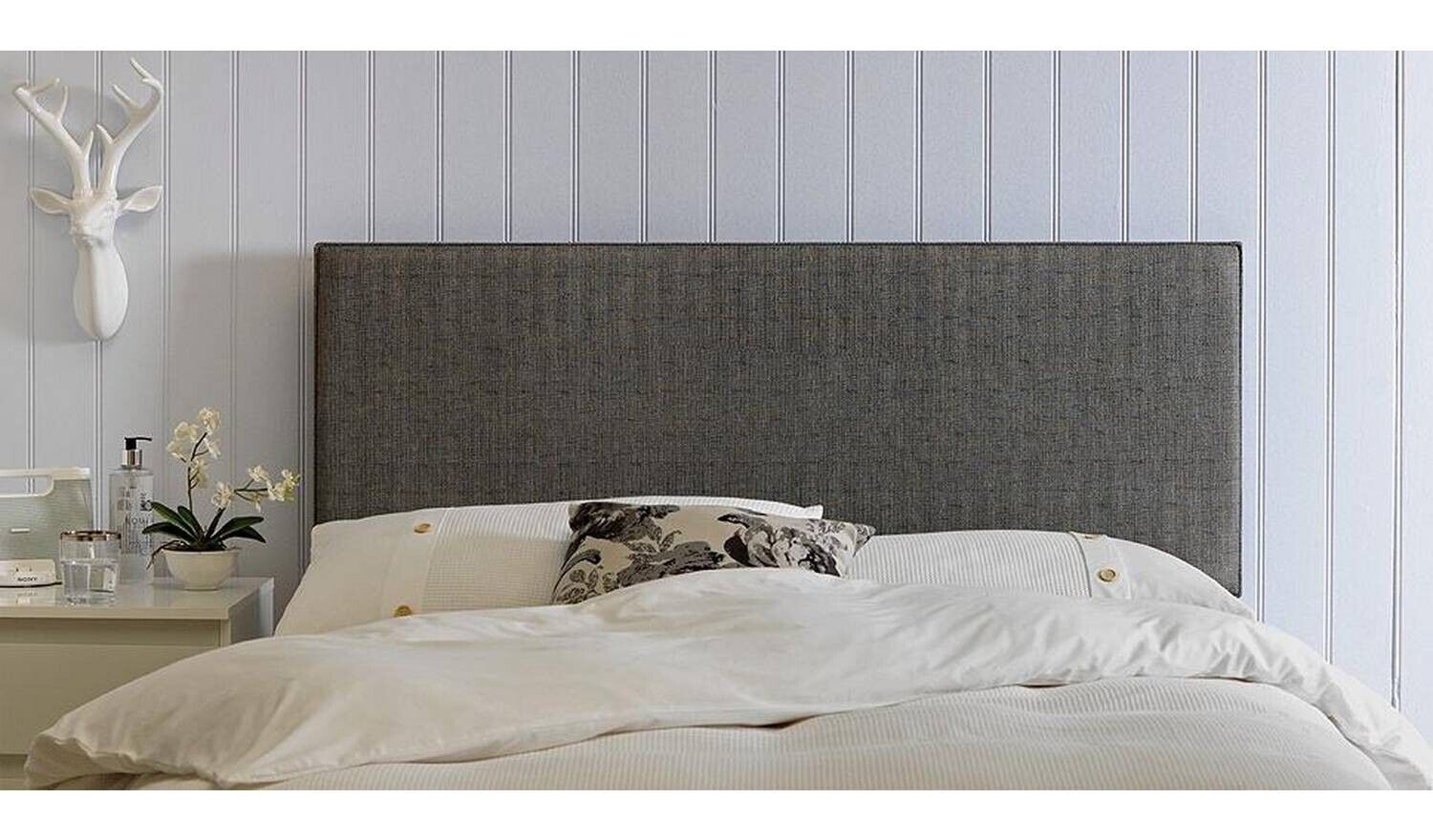 Penrose Kingsize Headboard Grey Elegant Comfortable Bed Accent for Bedrooms