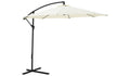 3m Overhanging Garden Parasol Cream Outdoor Patio Sun Shade Umbrella