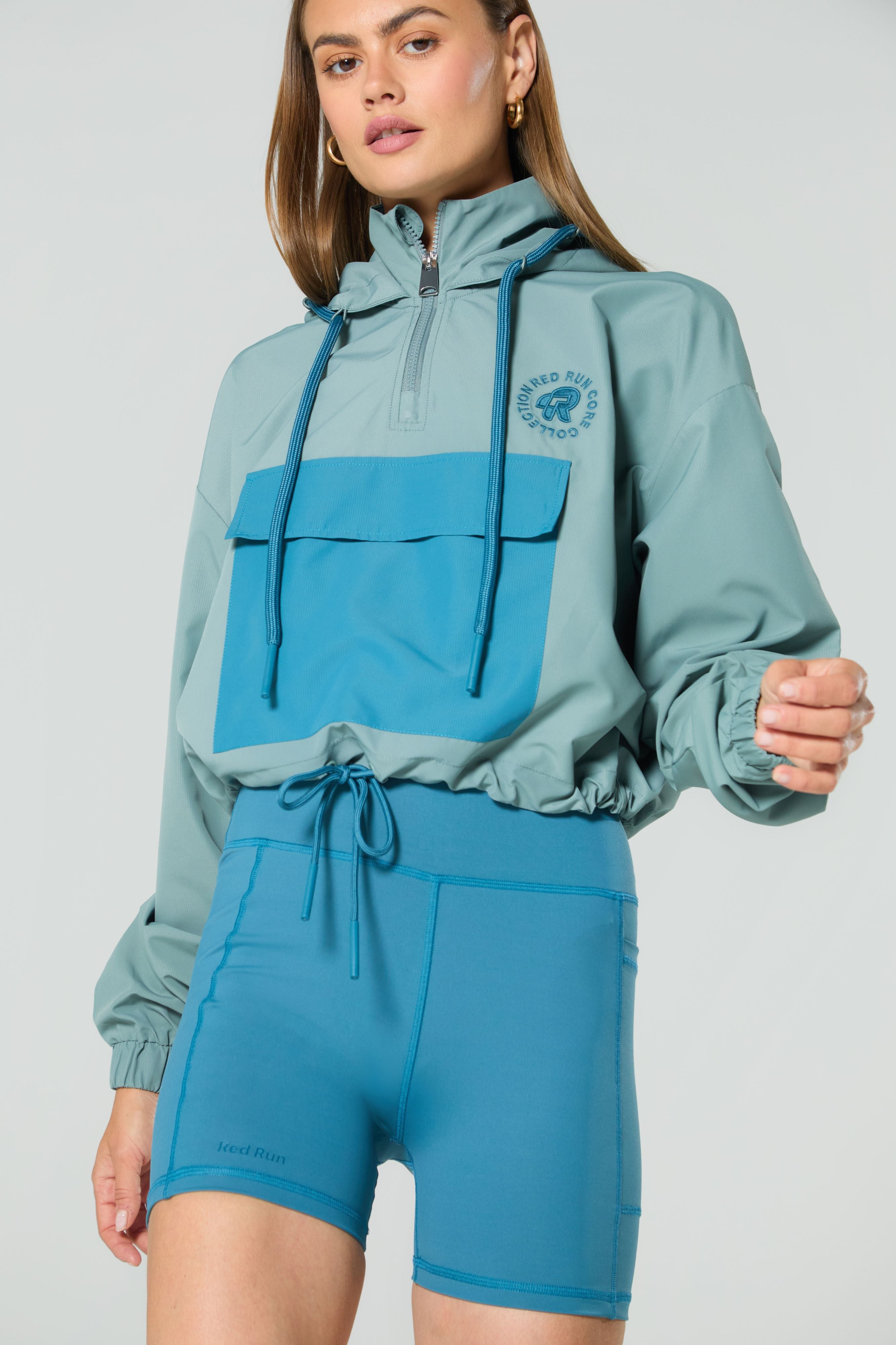 Cropped Windbreaker - Core Stormy Sea - Green / M