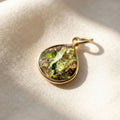18ct Gold Vermeil Round Bezel Pendant Peridot