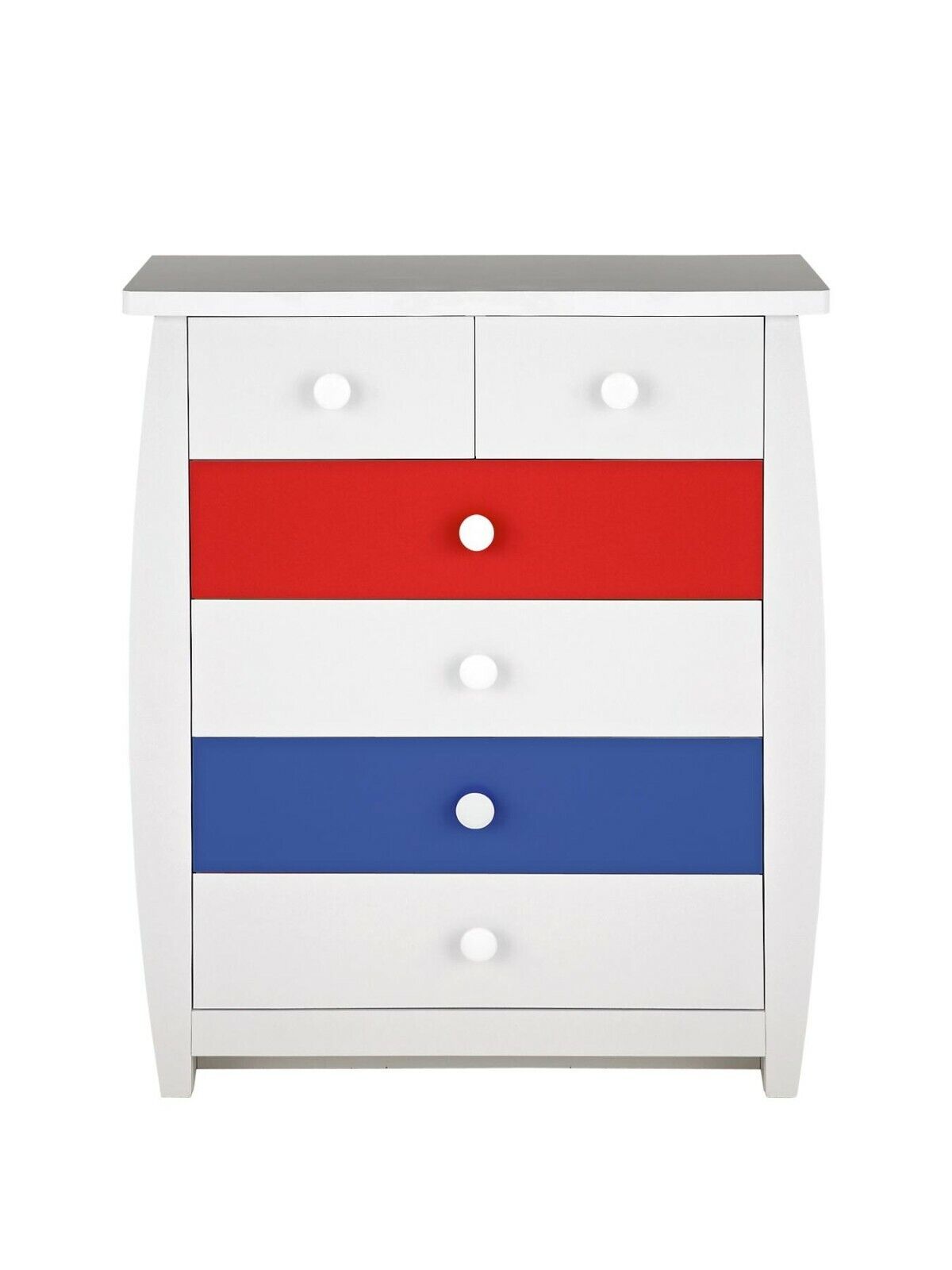 ORLANDO FRESH 4+2 Chest White/Navy/Red Colorful and Functional Storage Solution