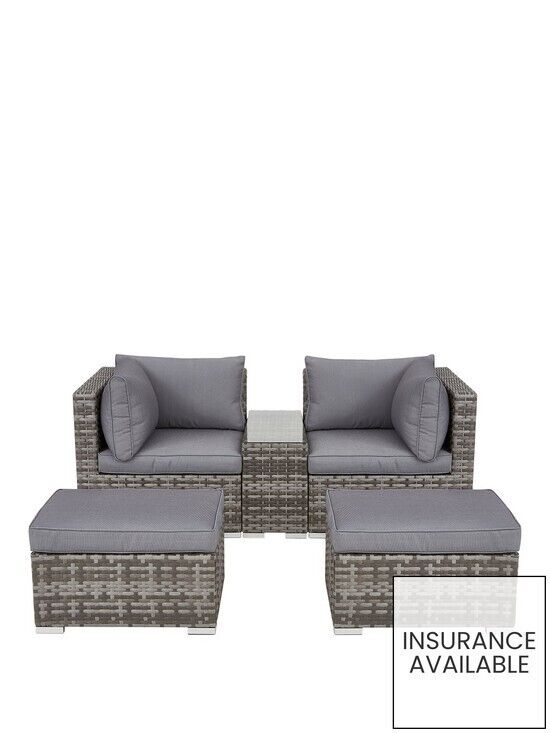 Aruba Outdoor 2 Seater Modular Sofa Set Grey Stylish and Cozy Outdoor Furniture