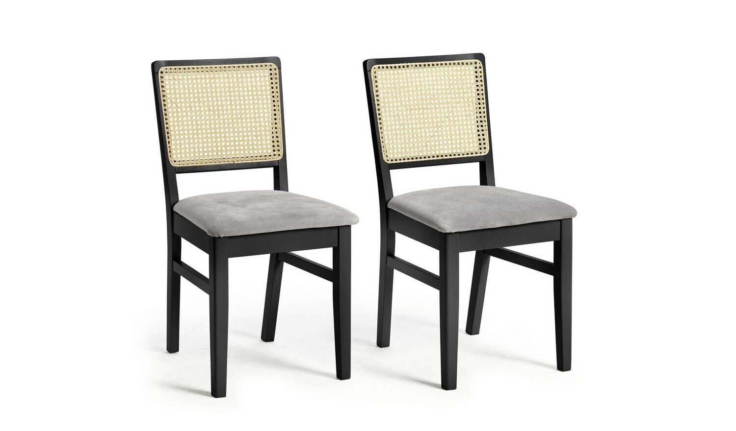Kalle Pair of Wood Dining Chairs Black Stylish and Comfortable Seating