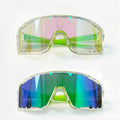 Cycling Glasses Vibel, Color Changing, Bonus Polarizer - Transparent frame green lenses