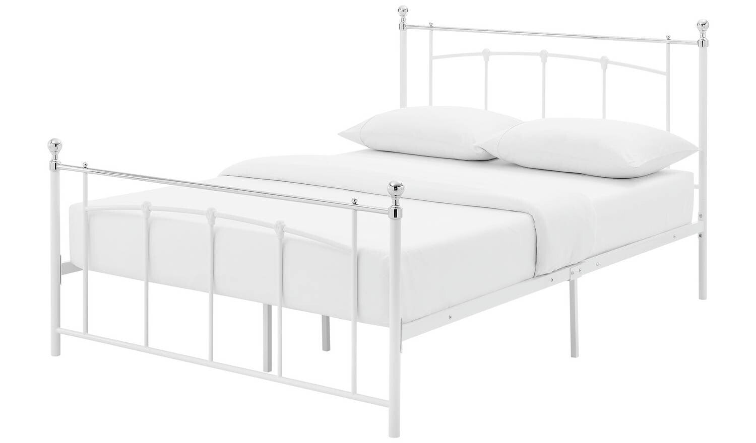 Yani Kingsize Metal Bed Frame White Modern Bedroom Furniture