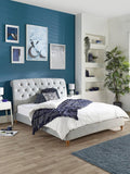 Aspire Sorento Kingsize Grey Velvet Bed Frame Elegant and Spacious Bed Solution