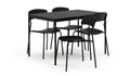 Stella Wood Effect Dining Table & 4 Black Chairs Kitchen Furniture Set