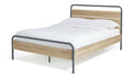Industrial Double Bed Frame Grey Sturdy and Stylish Bedroom Furniture for Adults