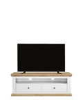 Burford Wide TV Unit Fits Up to 60 Inch TV Cream and Oak Finish Media Center