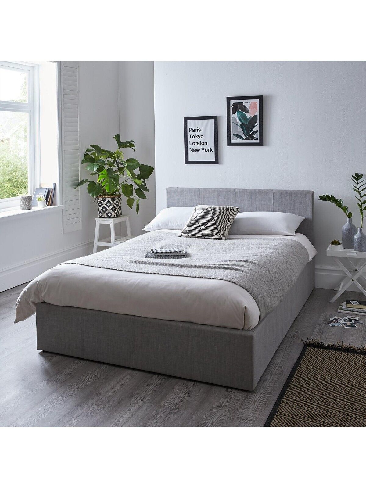 Alexis Fabric Ottoman Storage King Size Bed Grey Stylish and Modern Bed Solution