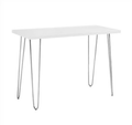 42 Inch Hairpin Leg Wood Writing Desk - White Compact Functional Workspace