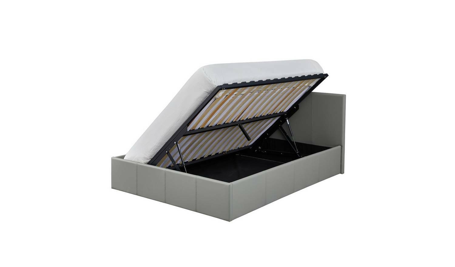 Lavendon Double Side Open Ottoman Bed Frame Grey Modern Storage Solution