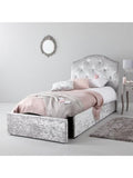 Mandarin Upholstered Single Storage Bed Silver Stylish Bedroom Storage Solution