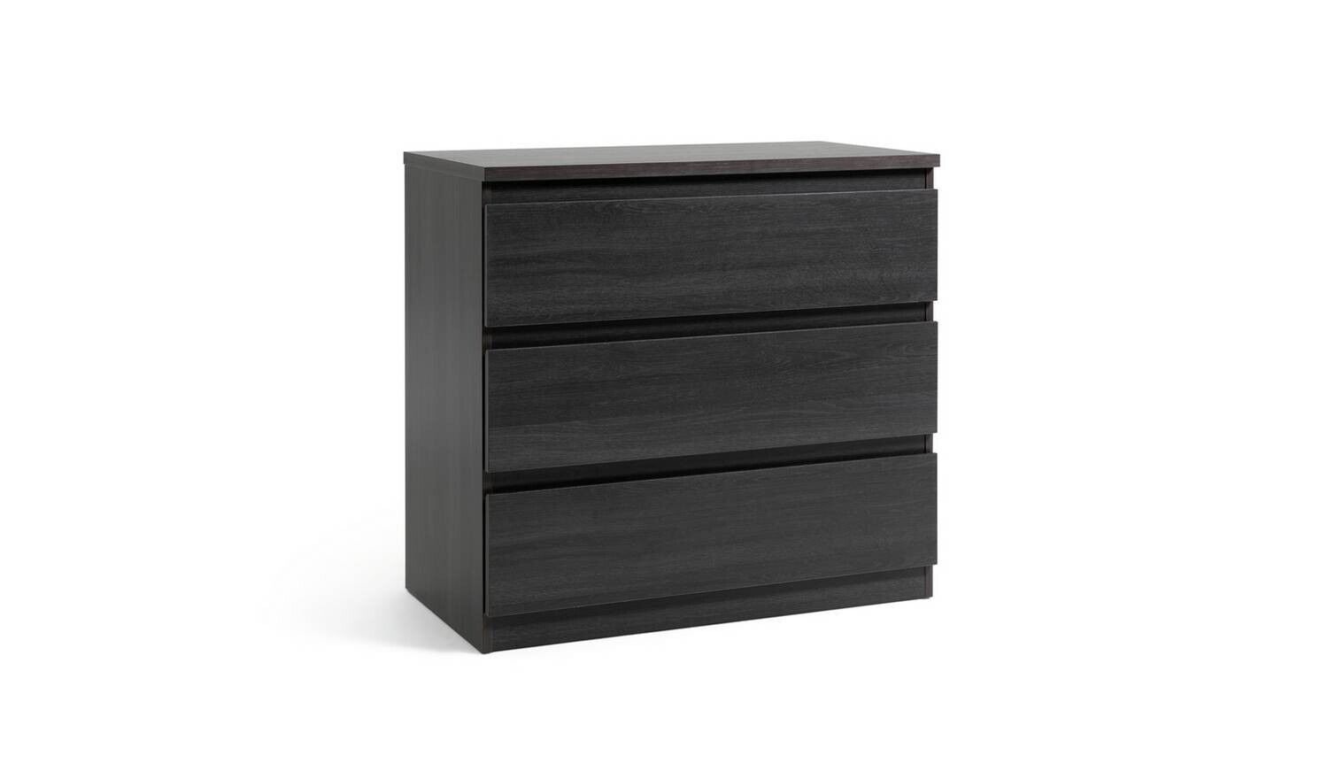Habitat Jenson 3 Drawer Chest Black Brown Spacious and Stylish Bedroom Storage