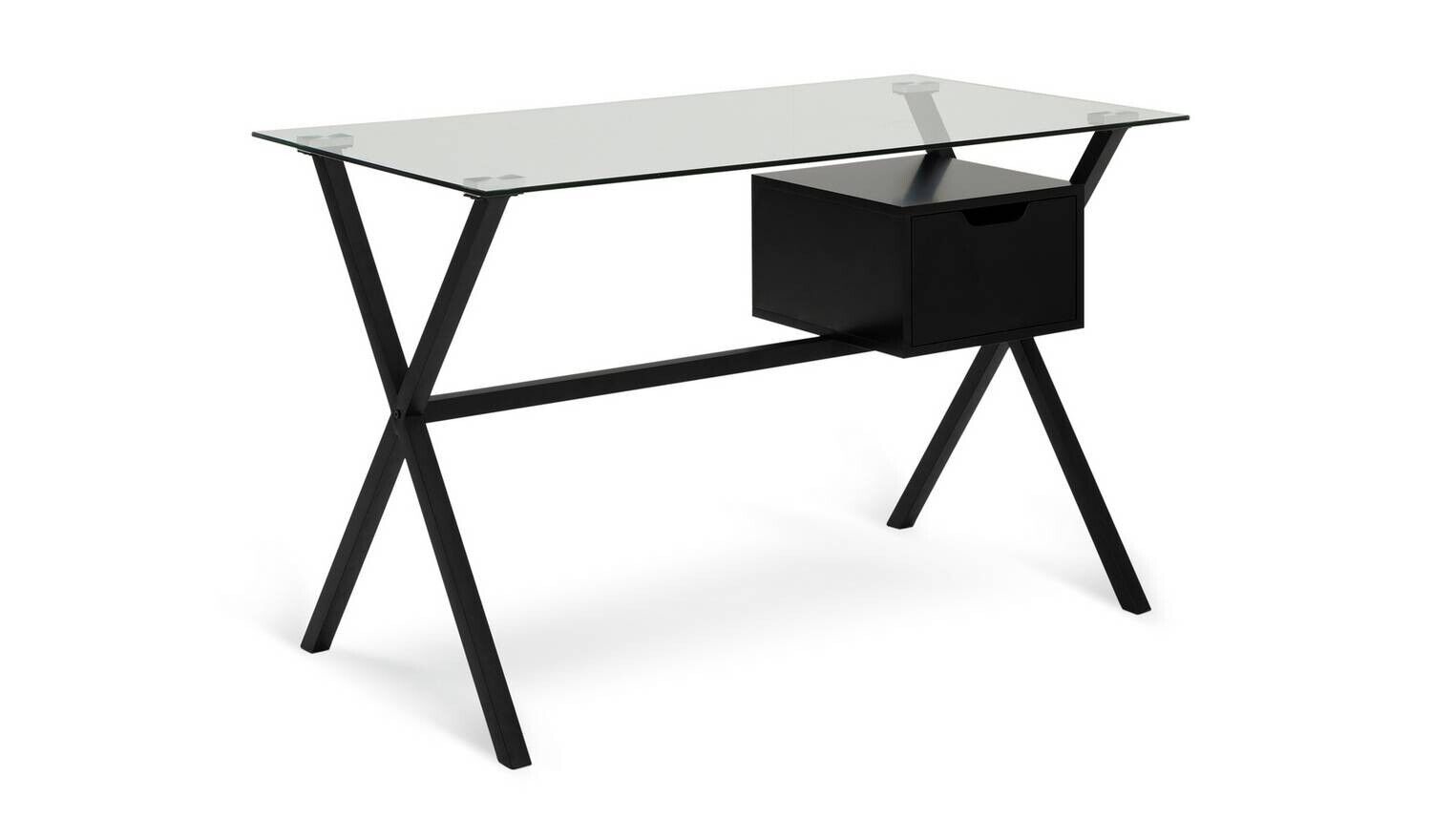Dria 1 Drawer Desk Black Modern Home Office Furniture Workspace
