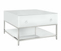 Bianco White Glass Coffee Table Elegant and Stylish Living Room Centerpiece