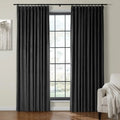 Velmor Velvet Drapes Pleated - Warm Black MJ11-111