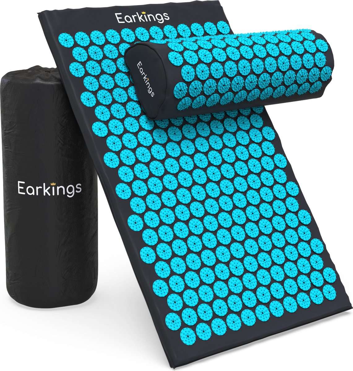 Spijkermat met kussen en met Opbergtas - 8000+ punten - Zwart/Blauw