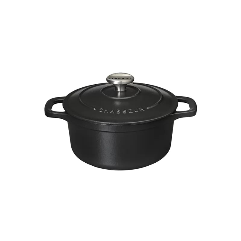 Chasseur 18cm Round Casserole - Matt Black