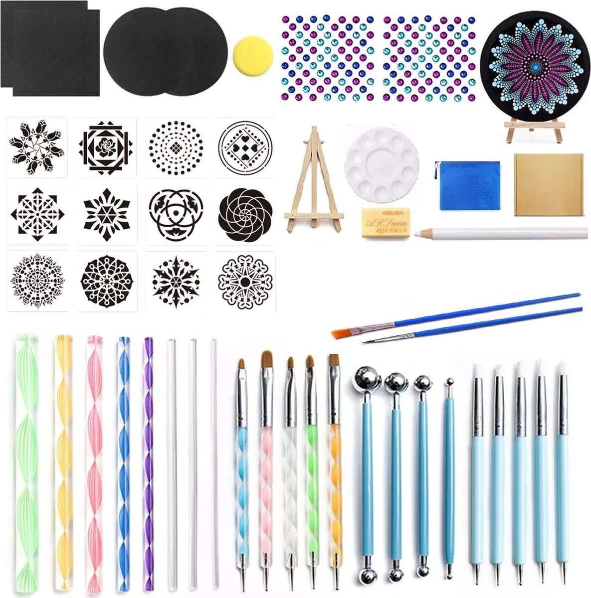 Dotting Tools Mandala set - inclusief Sjabloon - 43 onderdelen