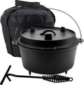 KitchenMonster® Dutch Oven Kookpan - Gietijzeren Pan Ø29 met Deksel 9 Liter - 29 cm