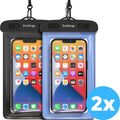 Waterdichte telefoonhoesjes Set van 2 stuks - Zwart & donkerblauw